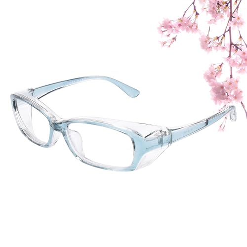 SooGree Safety Goggles Glasses Anti-pollen Dust Scratch UV Protection Protective Eyewear Detachable Lens Myopia Frame (Blue)