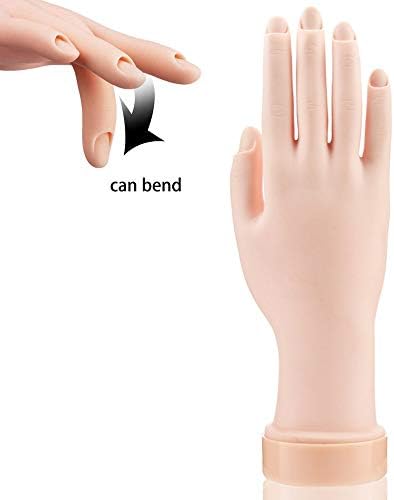 UCLEVER Practice Hand Nail Art Training Flexible Bend Fake Hand Manicure Practice Tool