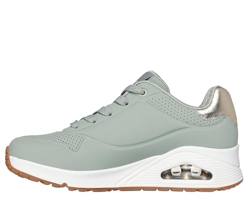 Skechers Uno Golden Air Baskets pour Femme, Sage Durabuck/Silver Trim, 38.5 EU