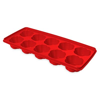Cubiteras para Hielo. Molde Hielo para Bebidas Cubitera Hielo - Bandeja de hielo - Ice Cube Tray reutilizable con Formas - Pack 3 - Molde Cubitera, Hielera cubitos (Rojo) Cover