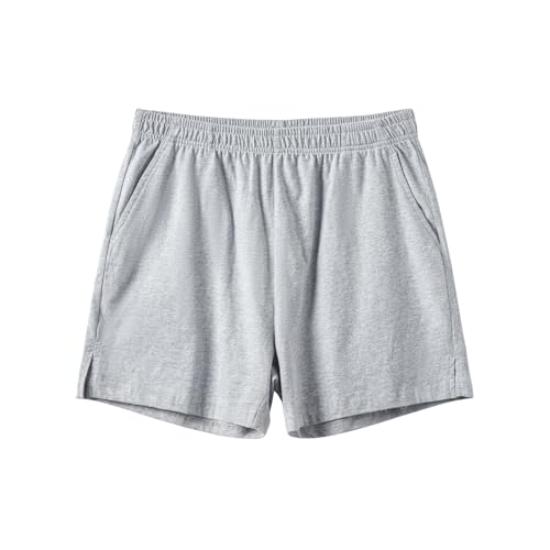 Image of AMY COULEE Mens Lounge Shorts 4 inch Pajama Lightweight Cotton Sleep Bottoms with Pockets