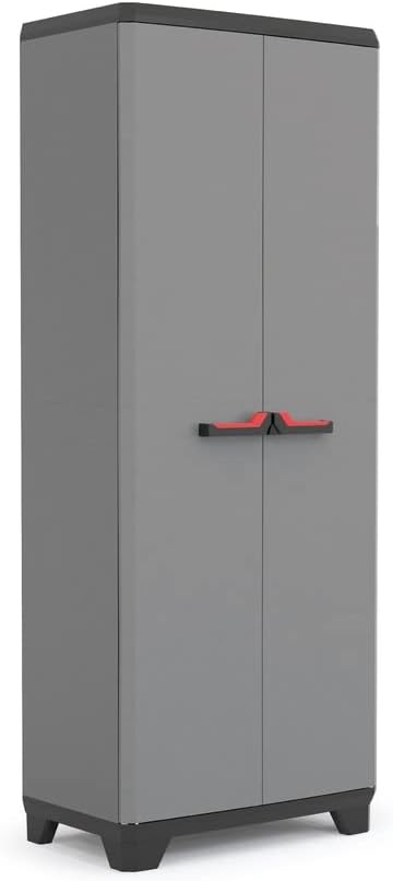 Stilo Multi purpose Indoor Garage Utility Cabinet - Grey/Black/Red