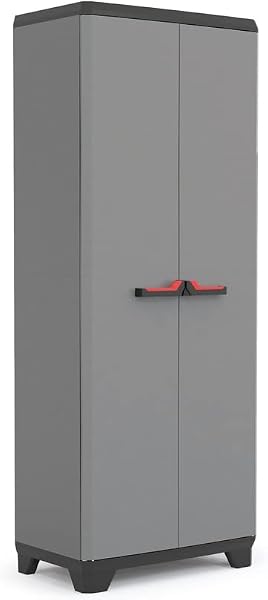Keter Armadio Portascope Stilo, 3 Ripiani Regolabili, Grigio Scuro/Nero, 68 x 39 x 173 H cm - 1