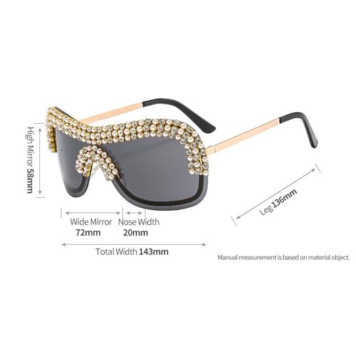 COTIA Luxury Diamond Chain Oversized Y2k Sunglasses Women Metal Rimless Square Vintage Rhinestones Punk Sun Glasses4