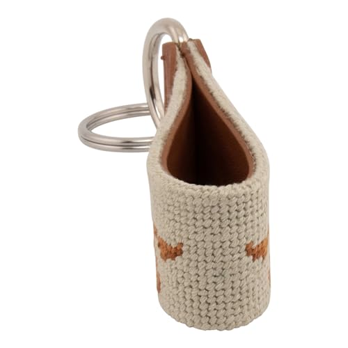 Image of Leather Hand-Stitched Needlepoint Key Fob or Key Chain