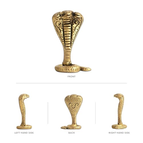 Image of Brass Snake Statue |Vastu Shastra | Feng Shui Products | Home Decor | Showpiece | Decorative Items | Vastu Remedy | Shiv Ji Product | Pack of 3
