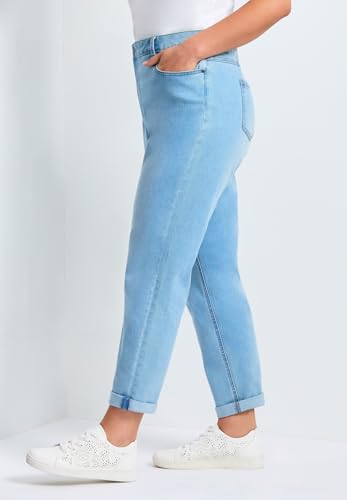 Women's Plus Size Petite Denim Girlfriend Stretch Jean3