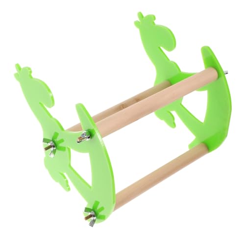 Ipetboom シーオウム用木製アクリルスイングシーソー 鳥の遊び場 立ち上がりはしご付き 噛み応え玩具 ペット用クライミングトイ