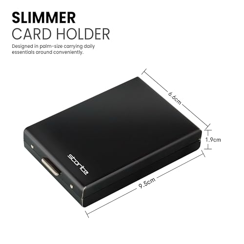 Storite 10 Slot RFID Blocking Vertical Metal Slim Credit Debit ATM Card Holder Wallet for Men and Women (Black-9.5 x 6.6 x 1.9 CM) 2 310ibEvBBsL