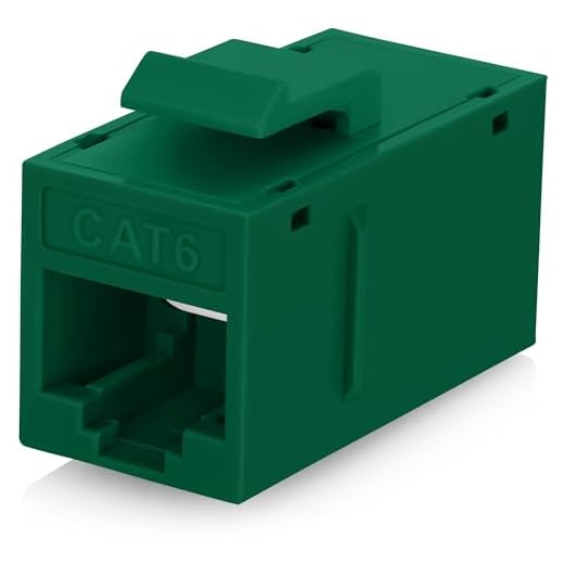 Everest RJ45 CAT6 Keystone Coupler in Green (12-Pack) - RJ45 Coupler - Cat6 Keystone Jacks