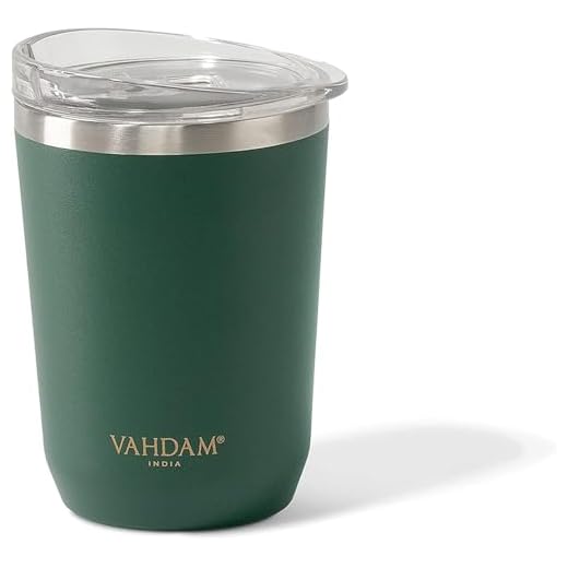 VAHDAM Ardour Taza termica de Acero Inoxidable (350ml) | Vaso termo cafe para llevar | Termo Reutilizable | Apto para Bebidas Frías/Calientes | ECOLÓGICA Y SOSTENIBLE | vasos termicos