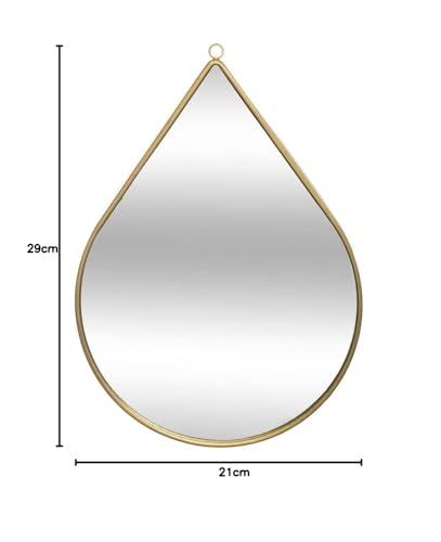 Drop Shaped Metal Mirror, Gold, 29L x 21l cm - Image 4