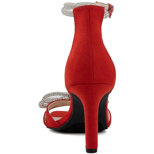 Jones New York Womens Tarrie Faux Suede Open Toe Pumps Red 7.5 Medium (B,M)2