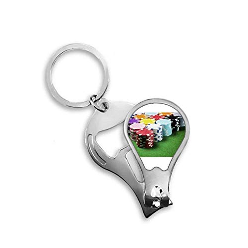 Coupe-ongles avec illustration verte de casino en acier durable