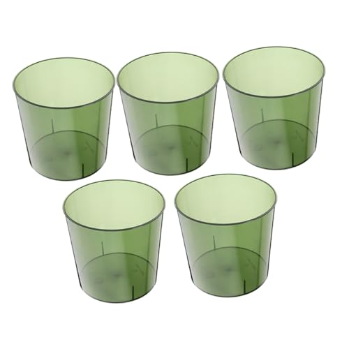 OUNONA 5pcs Fresh Flower Bucket Pail Outdoor Organize Decorative Clear Simple Wedding Bouquet Foam and Small Large Buckets Transparent Arrangement Organizing with The Pet Olive Green