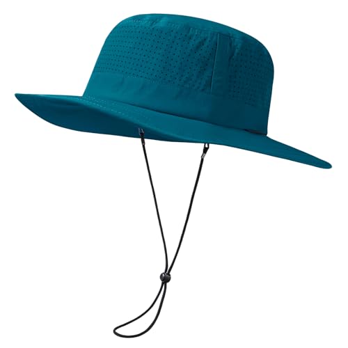 UVSAI Chapeau de soleil UPF 50+ avec maille perforée au laser, réglable, respirant, léger pour homme et femme, Bleu fjord, taille unique