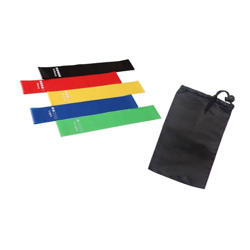 5パックレジスタンスバンドエクササイズセット男性と女性用の弾性5レベルのレジスタンスバンドストレッチリング付きフィットネスエクササイズリング