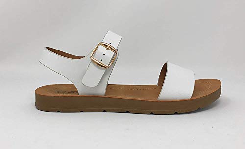 Image of Soda PLENTY ~ Women's Strappy Ankle Wrap Buckle Fashion Flat Sandals