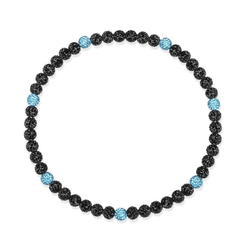 NUKAYAI Men's Baseball Necklace Chain Drip Inspired Ice Collection 18in Black/Turquoise Rhinestone Beaded Discoball Baseball Accessories Necklaces Gifts for Baseball Player Lovers Team by NUKAYAI - Used condition - US$9.87