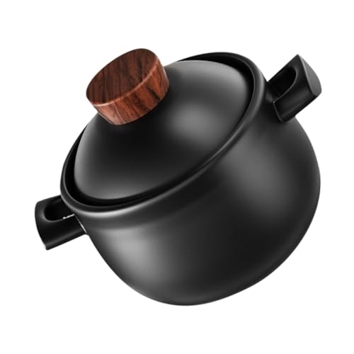 Garneck Olla de Barro para Cocina Doméstica Resistente Altas Temperaturas Cazuela Grande para Guisos y Sopas Olla de Barro Japonesa para Estofados y Arroz para Cocina Gas y Uso Diario