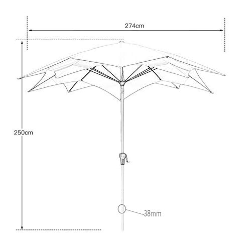 Parasol excéntrico imitación patio con manivela CLSDRZC 5