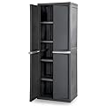 Sterilite 4 Shelf Cabinet, Heavy Duty and Easy to Assemble Plastic Storage Unit, Organize Bins in the Garage, Basement, Attic, Mudroom, Gray, 1-pack