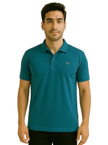 Image of Force NXT Men's Premium Microfiber Fabric Solid T-Shirt | Polo Neck Half-Sleeves T-Shirt for Men | Label Free with Anti-Static for Daily Uses