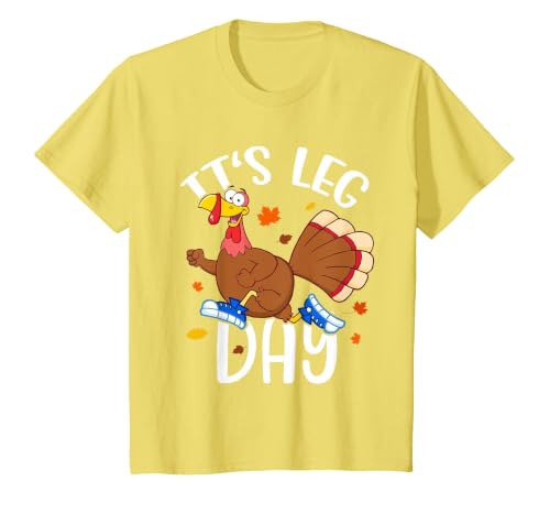 Turkey Trot Costume Kids Adults Thanksgiving Turkey Running T-Shirt, Youth, Lemon Yellow, 4T