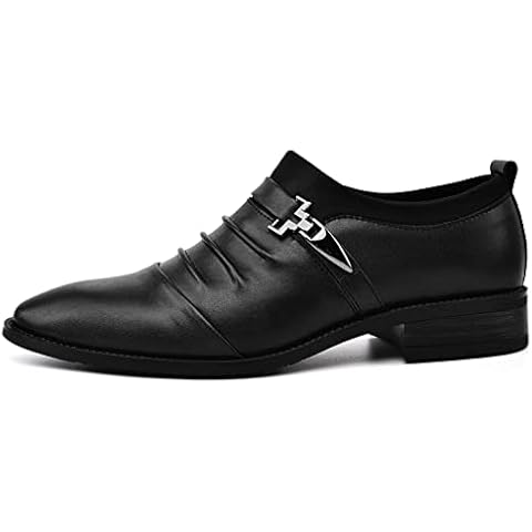 Venshine Mens Dress Shoes Slip On Monk Strap Loafer Formal Oxford Shoes Black Cover