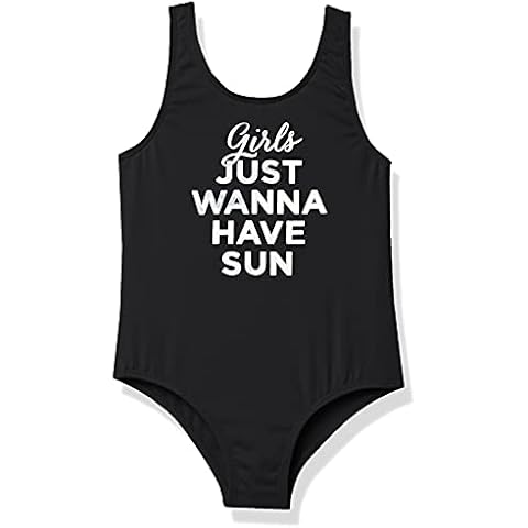 Pink Platinum Baby Girls' Iridescent One Piece Swimsuit, Black, 2 Years Cover
