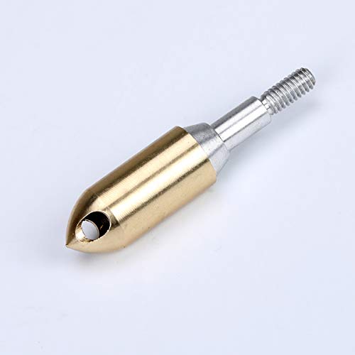 ACCMOS 6 Piezas / 12 Piezas Cobre Tiro al Arco Punta de Flecha de Silbato Broadhead Tornillo Caza Arcos Flecha Accesorio - Dorado (12pcs)