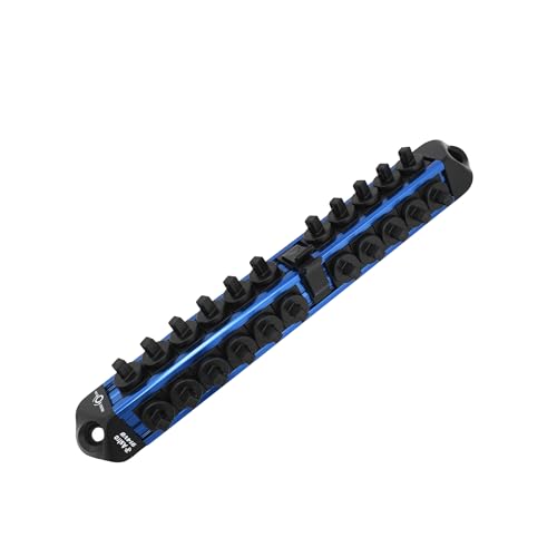 Image of Astro Tools 914VB 1 /4 inch Drive V12 Locking Magnetic Socket Organizer for 22 Sockets + Ratchet - Blue