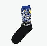 Socke 1 Paar heißer Klassische Herbst Winter Retro Frauen Persönlichkeit Kunst Van Gogh Wandbild Welt berühmte Malerei Weibliche Socke Öl Socken Strumpf