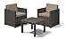 Produktbild Allibert by Keter Balkonmöbel Set Victoria Balcony, braun/taupe, 3tlg., inkl. Sitz- und Rückenkissen, Kunststoff, flache Rattanoptik
