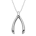 Sterling Silver Wishbone Pendant Necklace, 18"