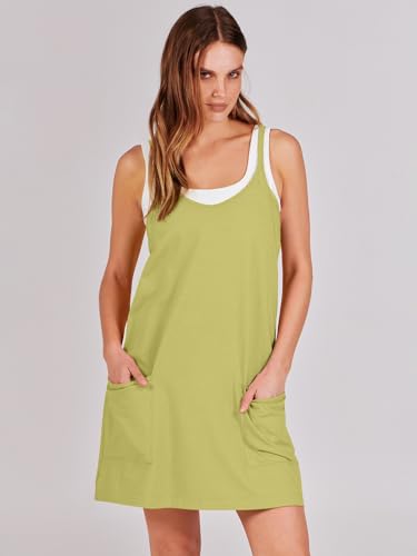 Image of ANRABESS Women Athletic Dress Summer Tennis Workout Active Sports Mini Romper Dress Built in Shorts Travel Vacation Clothes