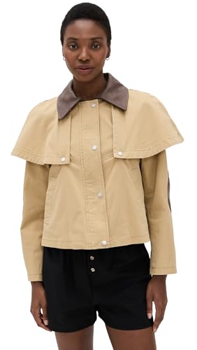 Avec Les Filles Women's Jacket Cropped Cape Trench