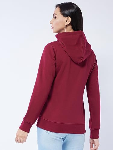 Image of Modeve Women Printed Hooded Sweatshirt for Winter