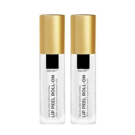 PUB Lip Peel Roll-on with lactic acid & hyaluronic acid 6 ml (Pack of 2) | Squalane exfoliating lip peel for soft, delicate & glossy lips | Lip peel for hydrating dry & flaky lips