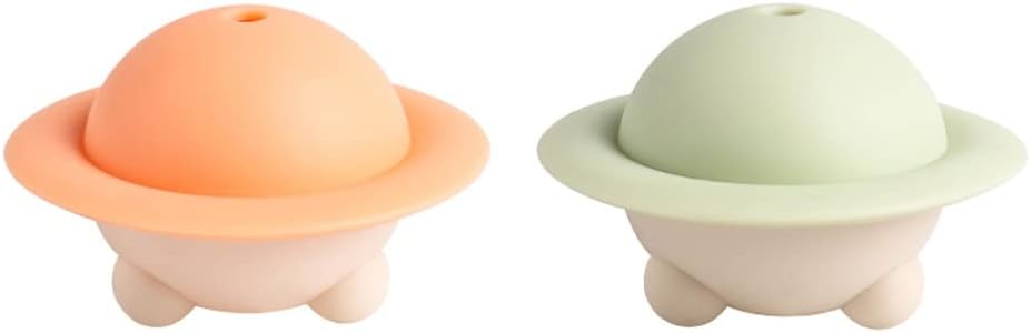 Ice Cube Mold, Large Capacity Silicone Ice Tray, Household Ice Storage Ice Making Box (Green+Orange)