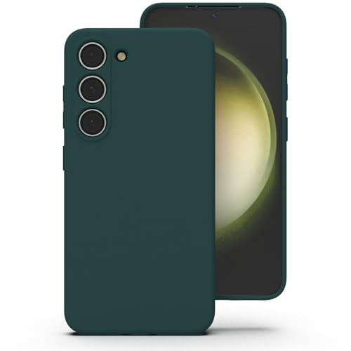 Zuvirelx Silikon Handyhülle für Samsung Galaxy S23 Plus Hülle Weiches Griff Dünne Minimalistisch Stoßfest rutschfest Taschenpassend - Tiefgrün