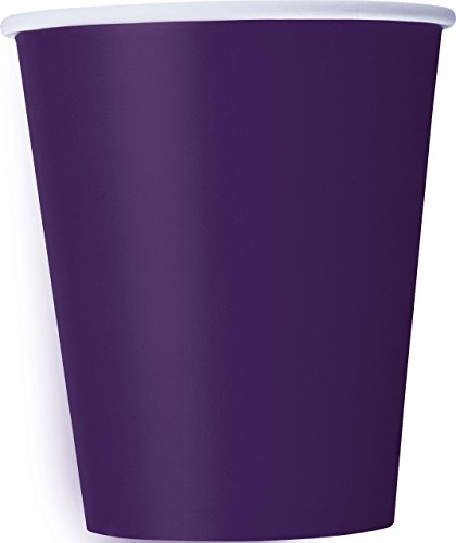 Unique Party 33046 - 9oz Deep Purple Paper Cups, Pack of 14