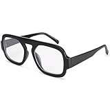 Dollger Blue Light Glasses for Woman Square Aviator Blue Light Blocking Glasses Retro Computer TV Gaming UV400 Eyeglasses Anti Eyestrain, Black