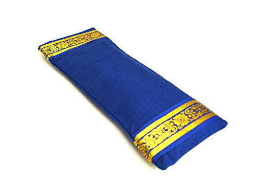 Yoga United 100% Cotton. Lavender and Linseed Eye Pillow for Yoga, Relaxation, Meditation, Travel and Gift or Tired Eyes, and Headaches - dark blue