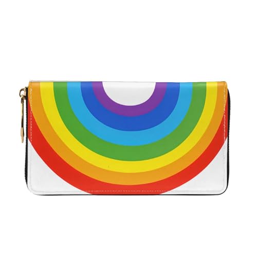 Rainbow Print Print Men'S And Women'S Leather Wallet,Mobile Phone Bag,Soft Leather Printed Zipper Coin Purse,Multi Card Slot Wallet2