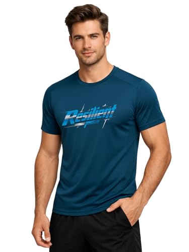 Image of 3Colors Men's Gym T-Shirt | Active Polyester Quick Dry Sports Tee | Breathable Stretch Workout, Running & Training Tshirt-Resilience