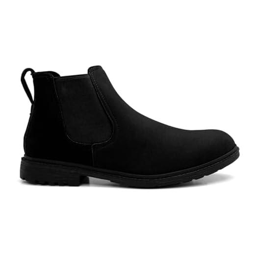 Bota Masculina Chelsea Botina Reforçada Sola Resistente Antiderrapante Confortável Estilo Casual Cano Médio Fechamento Elástico (Preto, BR, Adulto, Numérico, 43)