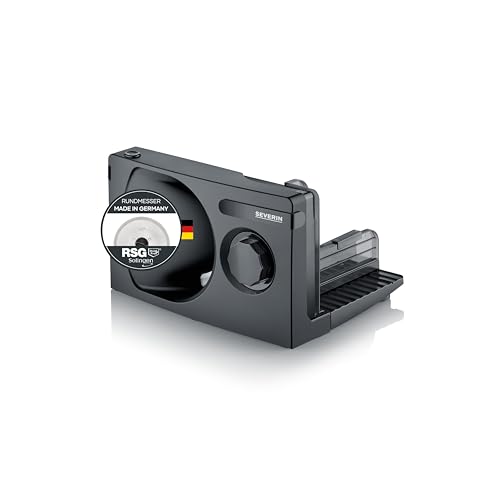 SEVERIN Allesschneider für Brot, Aufschnitt oder Käse, Brotschneidemaschine mit stufenlos einstellbarer Schnittstärke, Aufschnittmaschine mit Fingerschutz, schwarz, AS 9595