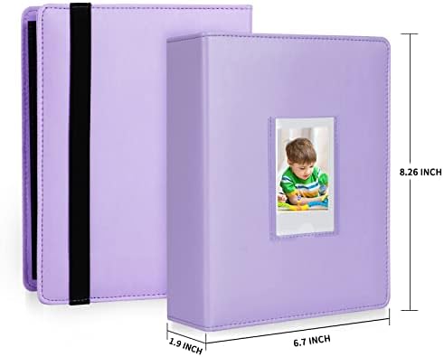 288 Vertical Photos for Instax Mini Photo Album, Front Window, For Polaroid Book Album 2x3 For Fujifilm Instax Mini 12 11 9 8 40 Film, Polaroid 300, HP Sprocket, K-pop Photocards (Purple)