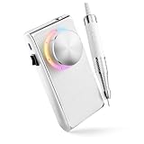 L'UGX ネイルマシン 30000RPM, ネイルオフマシーン 電動ネイルマシン プロ ネイルドリル 甘皮処理 電動 ネイルマシーン 自宅サロン用 低騒音 低振動 (ホワイト)